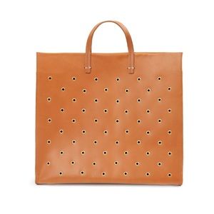 Clare V. Simple Tote Cuoio w/ Grommets